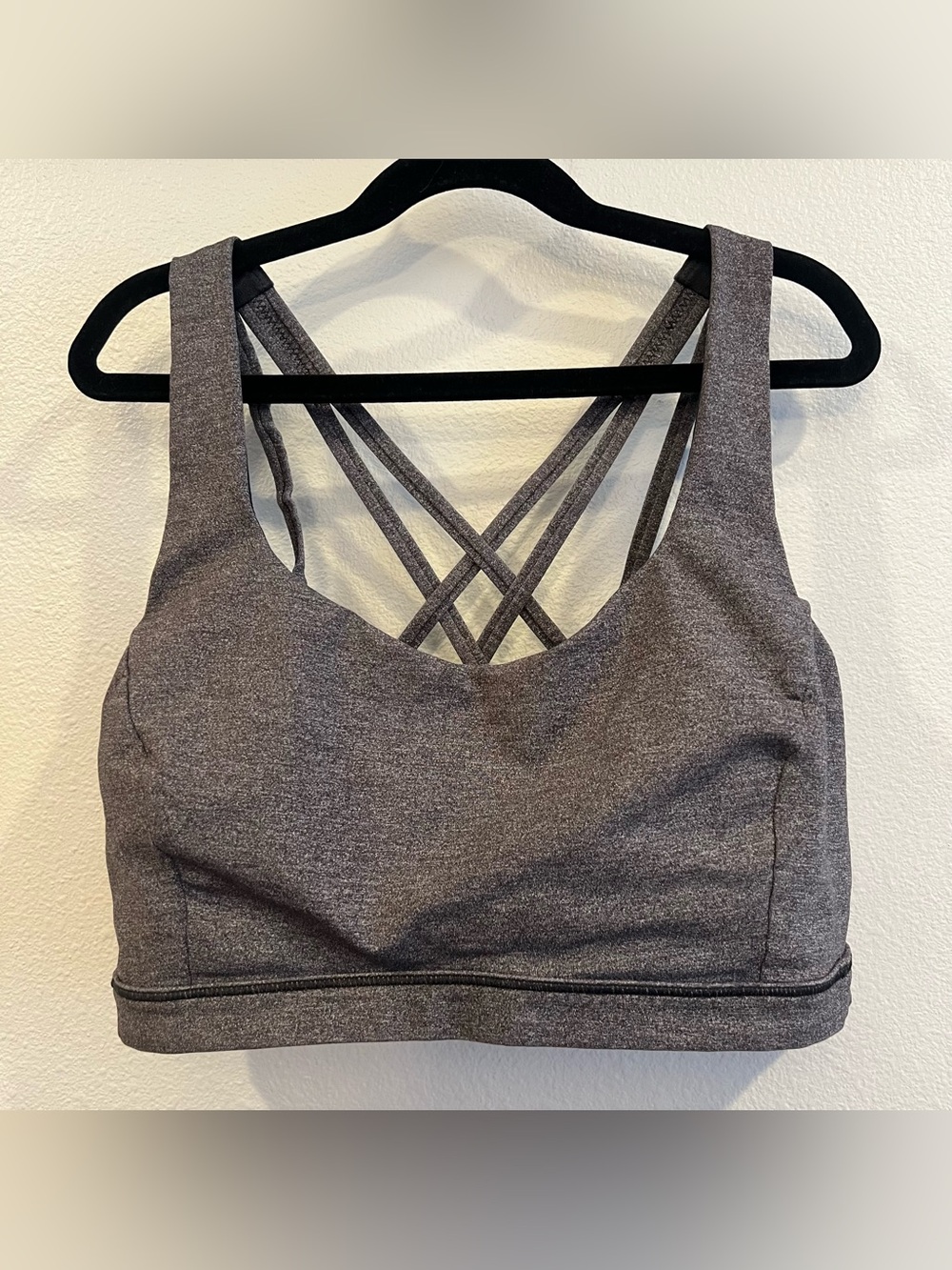 Strappy Back Sports Bra - Gray Heather Size 10
